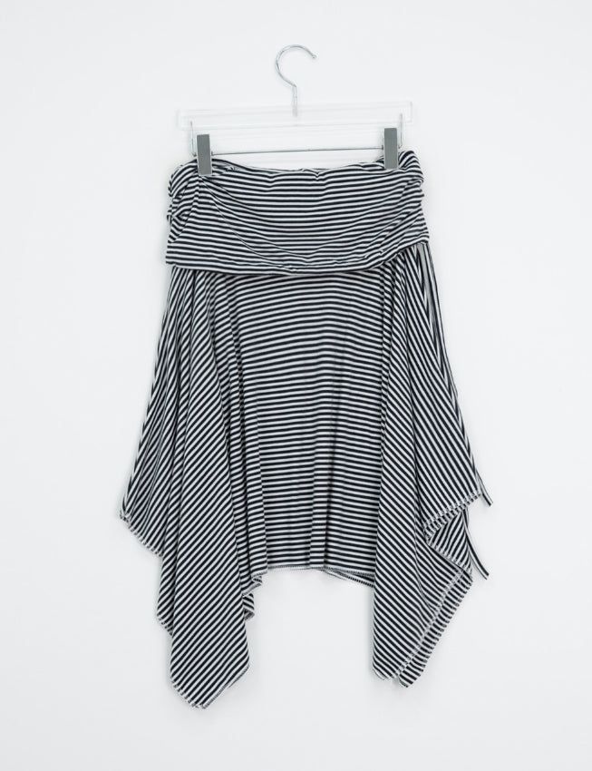 Woots Stripe Folding Layered Midi Skirt
