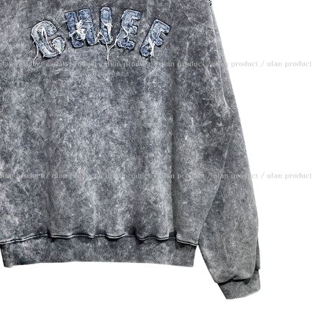 Snow denim patch sweatshirt