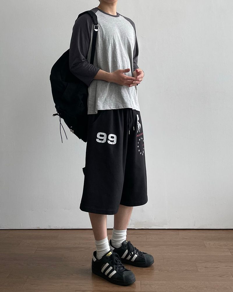 Pitch Slub Three Quarter Sleeve T