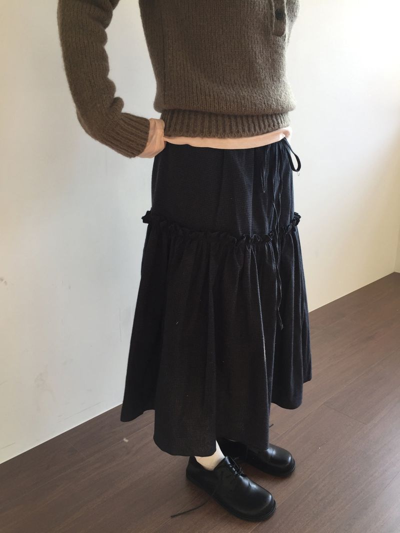 Romantic check frill skirt (2color)