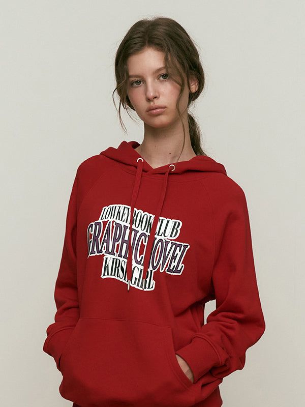 KIRSH（キルシー）の「LOWKEY BOOK CLUB LETTERING RAGLAN HOODIE [RED]（Tops）」