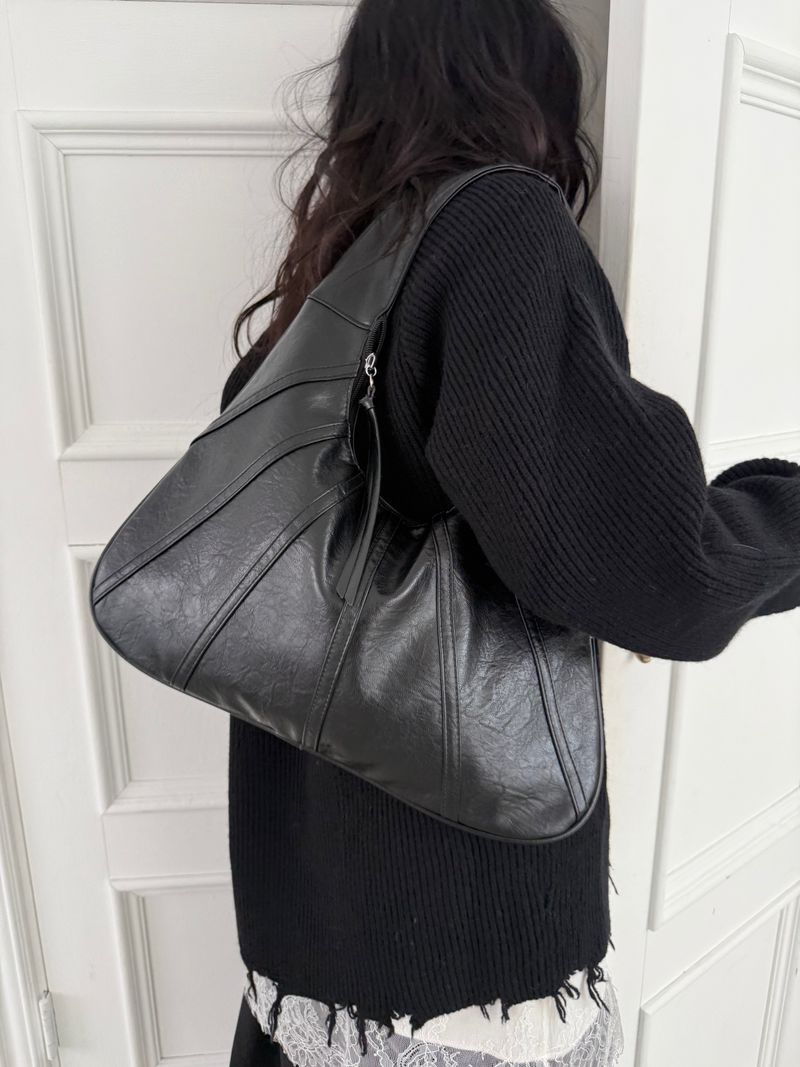 Leather Mush Bag (black)