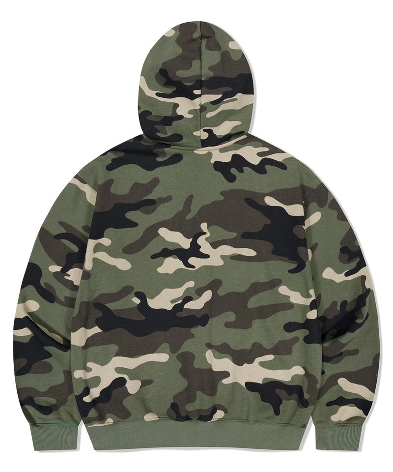 CAMO APPLIQUE ZIP UP HOODIE