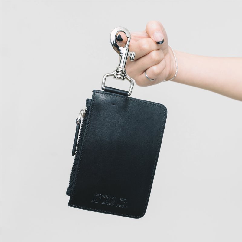 LOGO-EMBOSSED LEATHER COIN WALLET