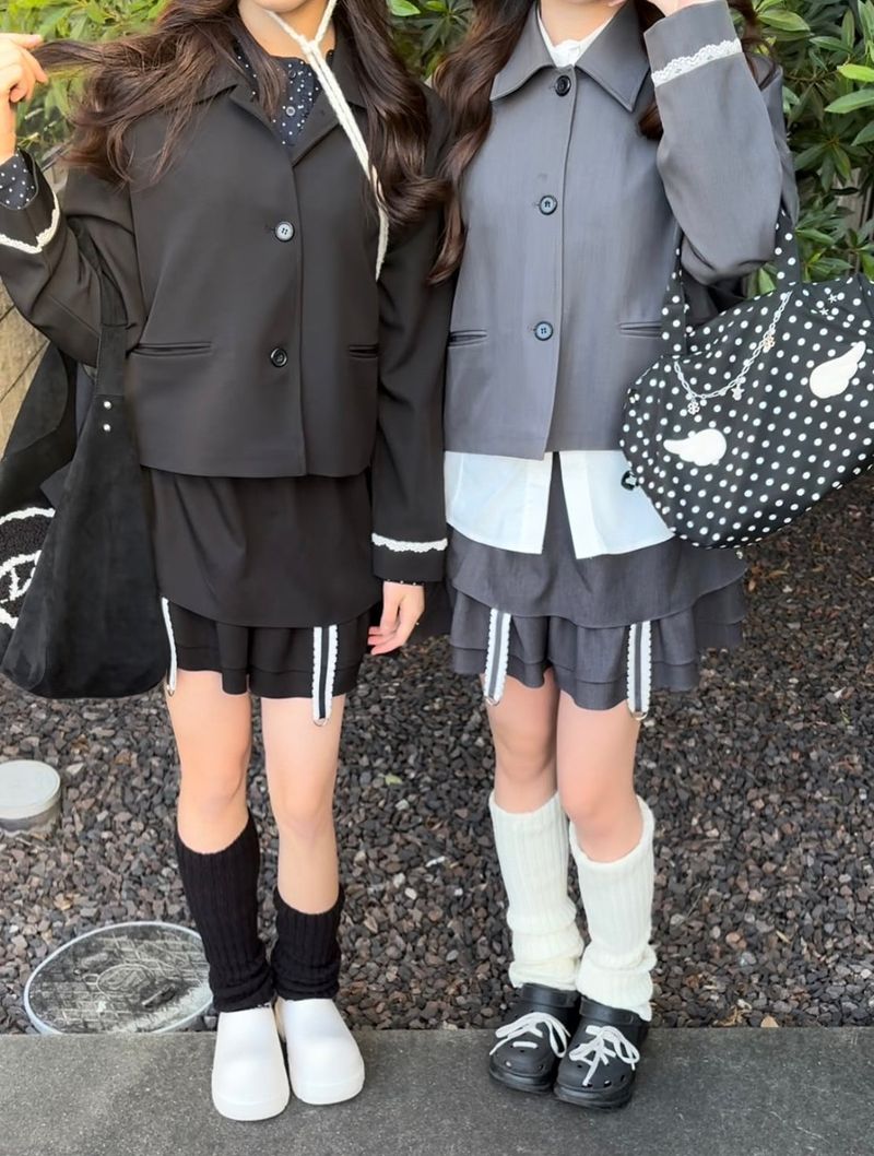 gater tiered skirt(black)