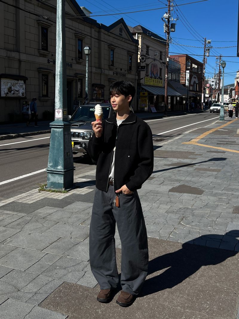 Neutral Triple-Stitch Cotton Pants (2 Colors)