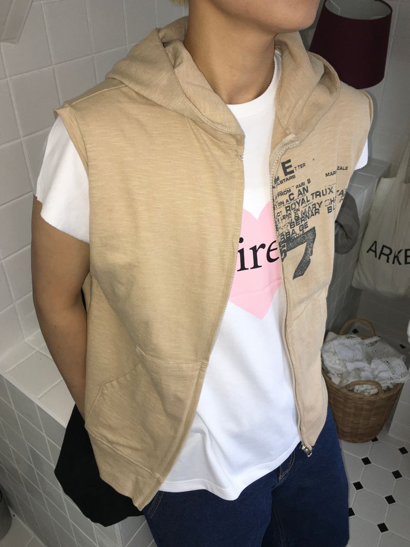 Vintage Hooded Vest(4c)