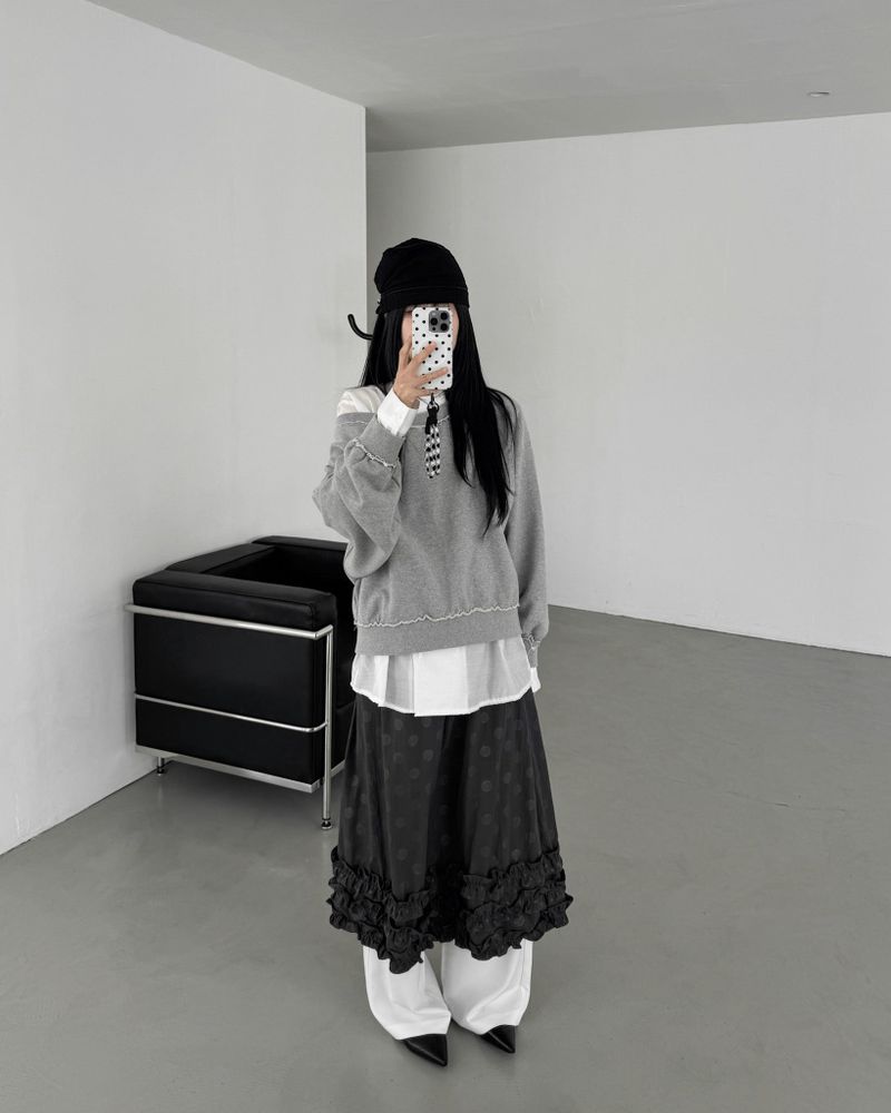 Dot frill skirt