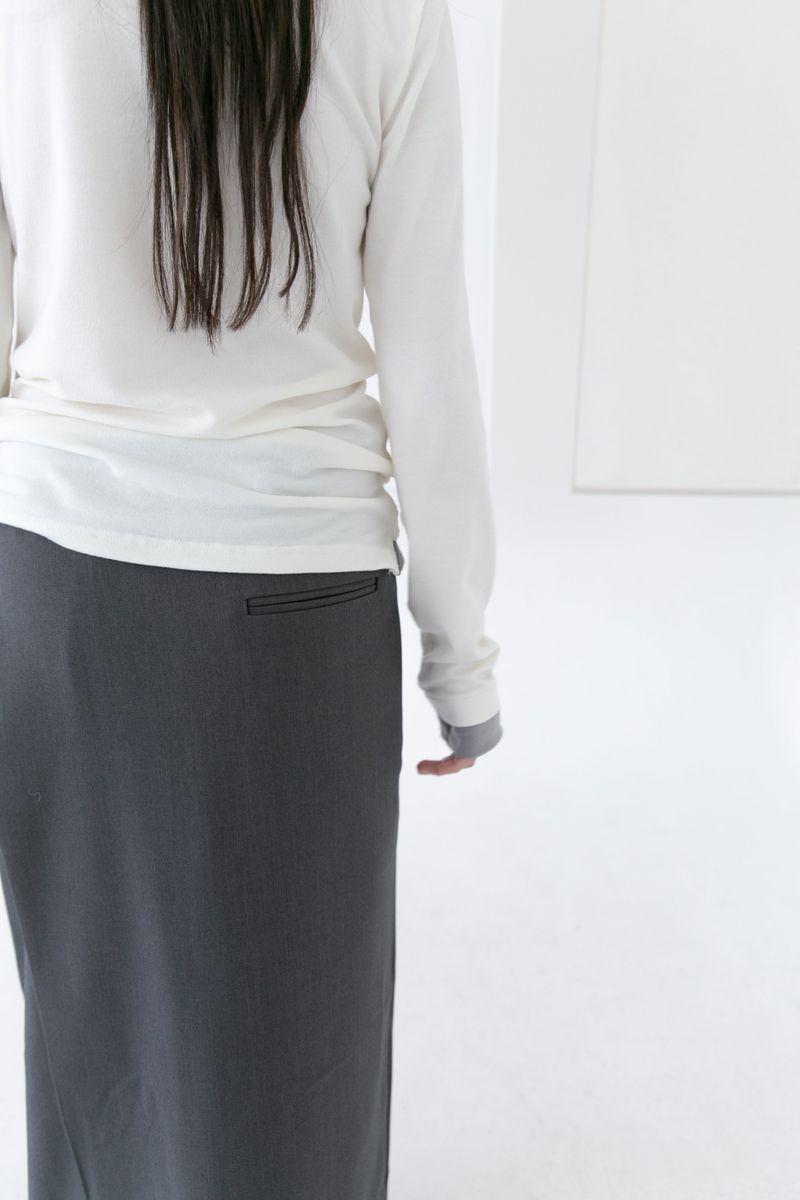 modern wrap lip-pocket skirt(2colors)