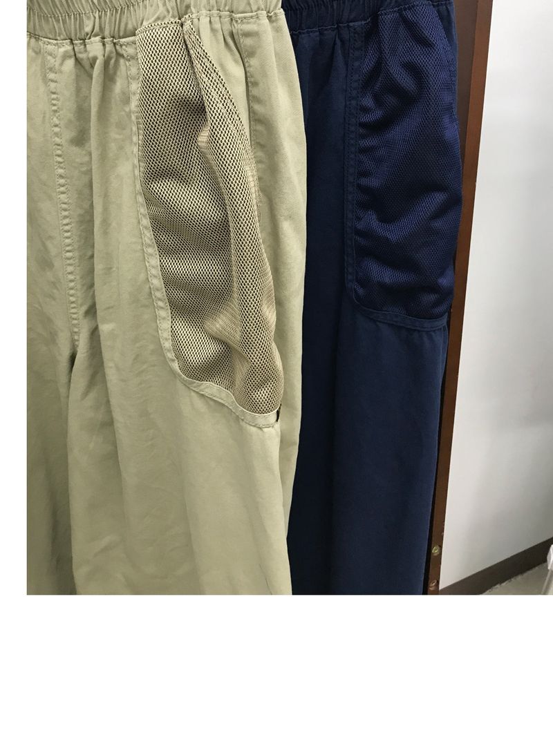 Mesh pocket cotton pants