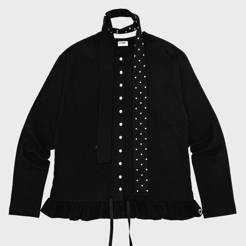 NATTY CARDIGAN IN BLACK (SCARF SET)