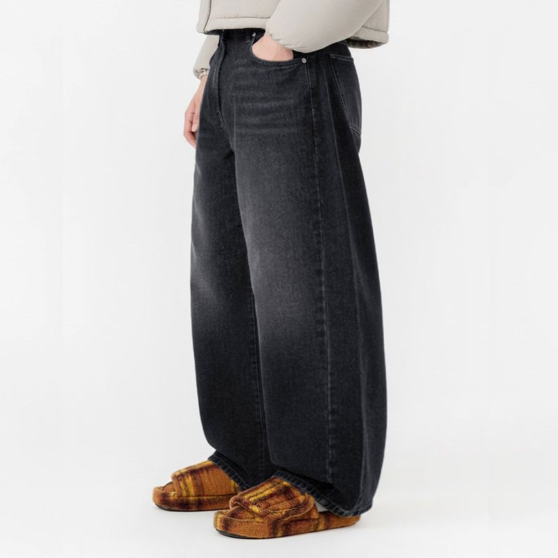 NTET(エヌティーイーティー)の「Vintage side pintuck denim pants (black)(Pants)」