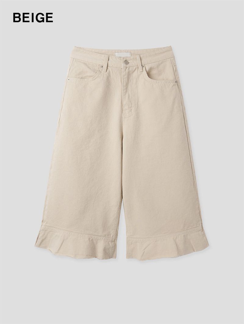 FRILL CAPRI PANTS (3C)