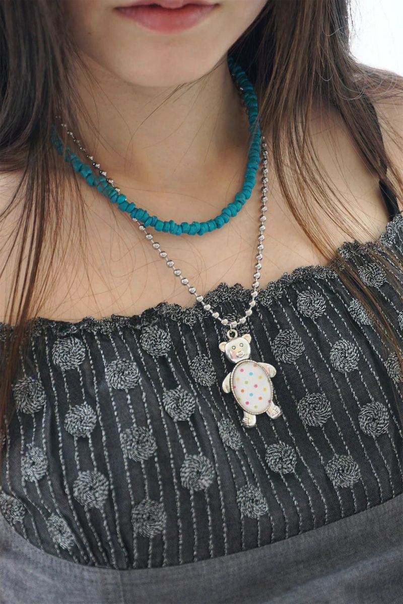 TEDDY SQUARE PATTERN BALL CHAIN