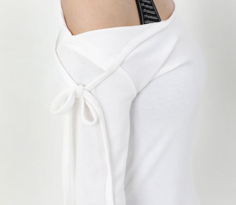 One Shoulder Ribbon T-shirt