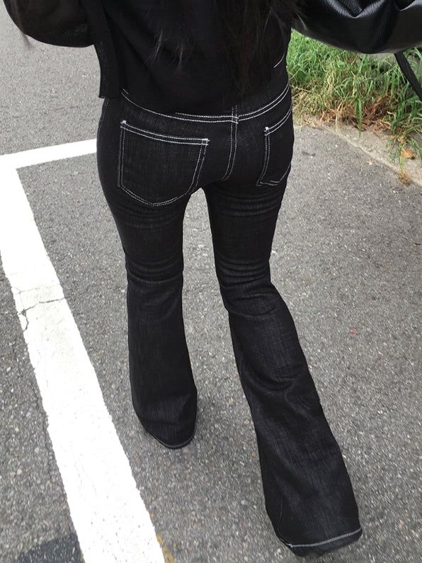 Boel Non-Fade Stud Denim Low Bootcut Pants