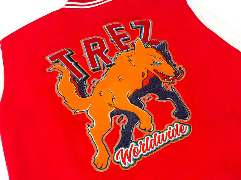 TZWORLDWIDE VARSITY JACKET - RED