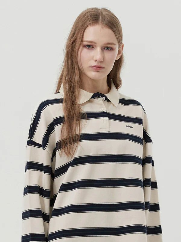 KIRSH（キルシー）の「STRIPE RUGBY T-SHIRT - IVORY  （Tops）」