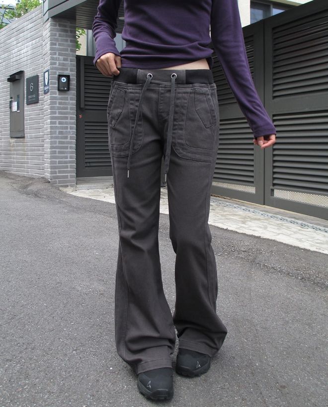 Leend Banding Bootcut Cotton Pants