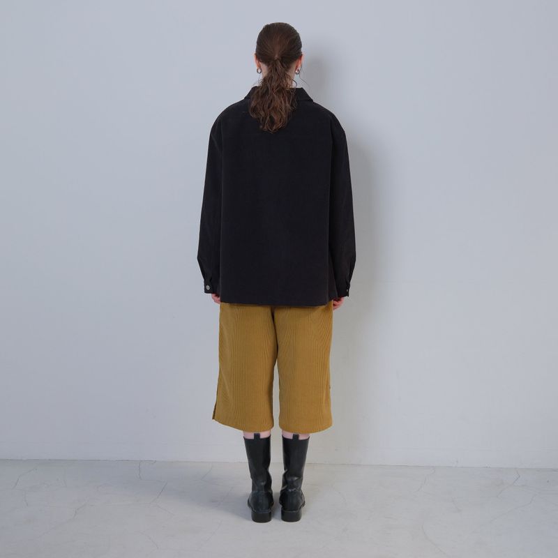 Black Corduroy Double Button Jacket