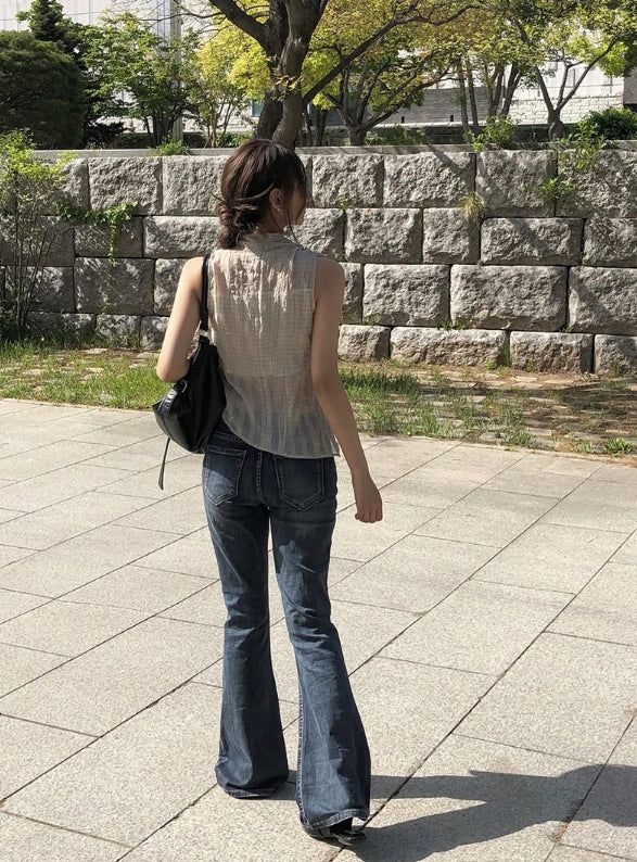 Merlin Washing Denim Bootcut Pants