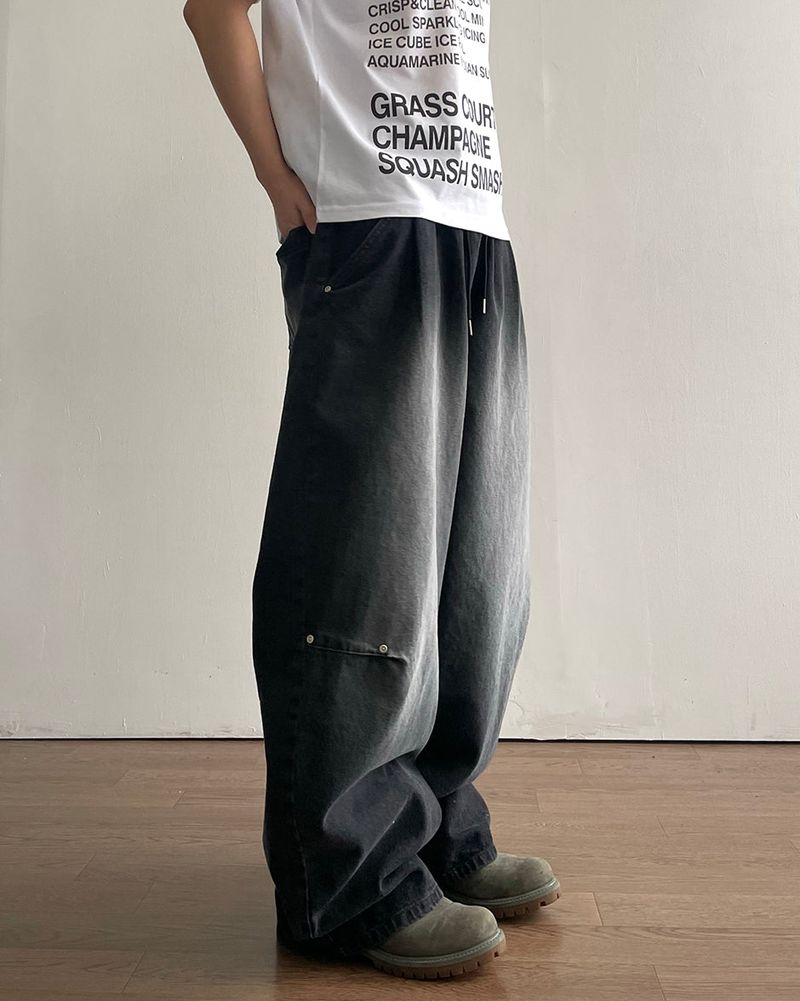 Dot Brush Denim Pants