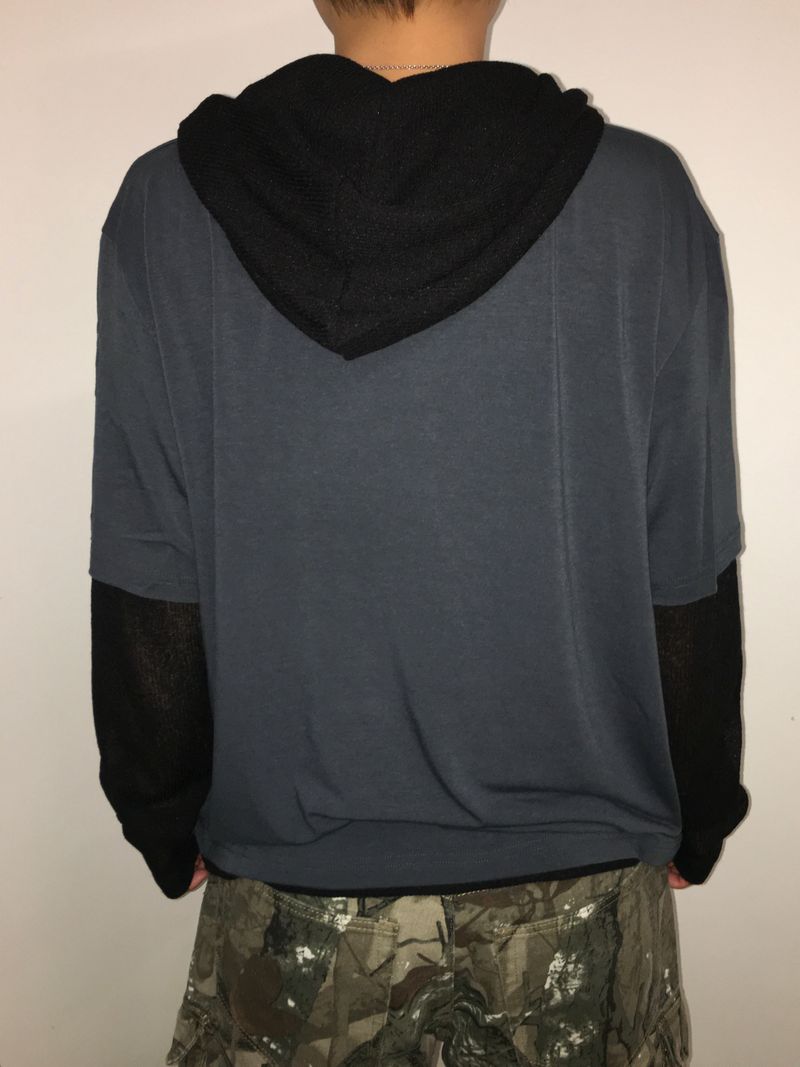 Summer Knit Hooded Layered Long Sleeve (2c)