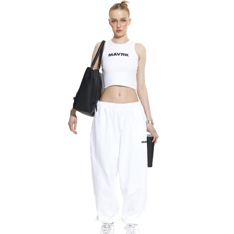M Logo Crop Sleeveless White