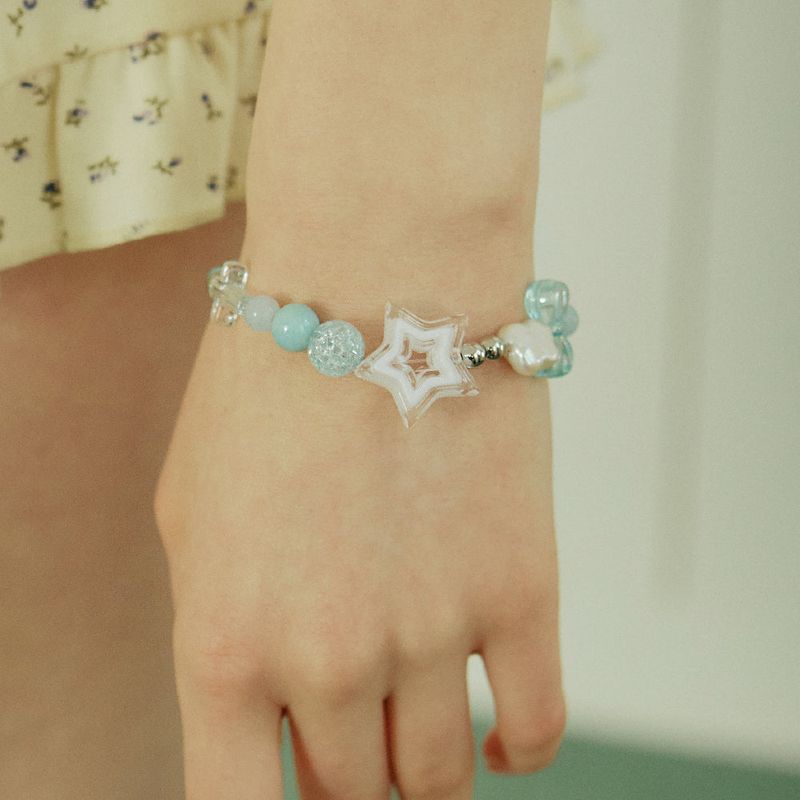 Point Star Ribbon Beads Bracelet