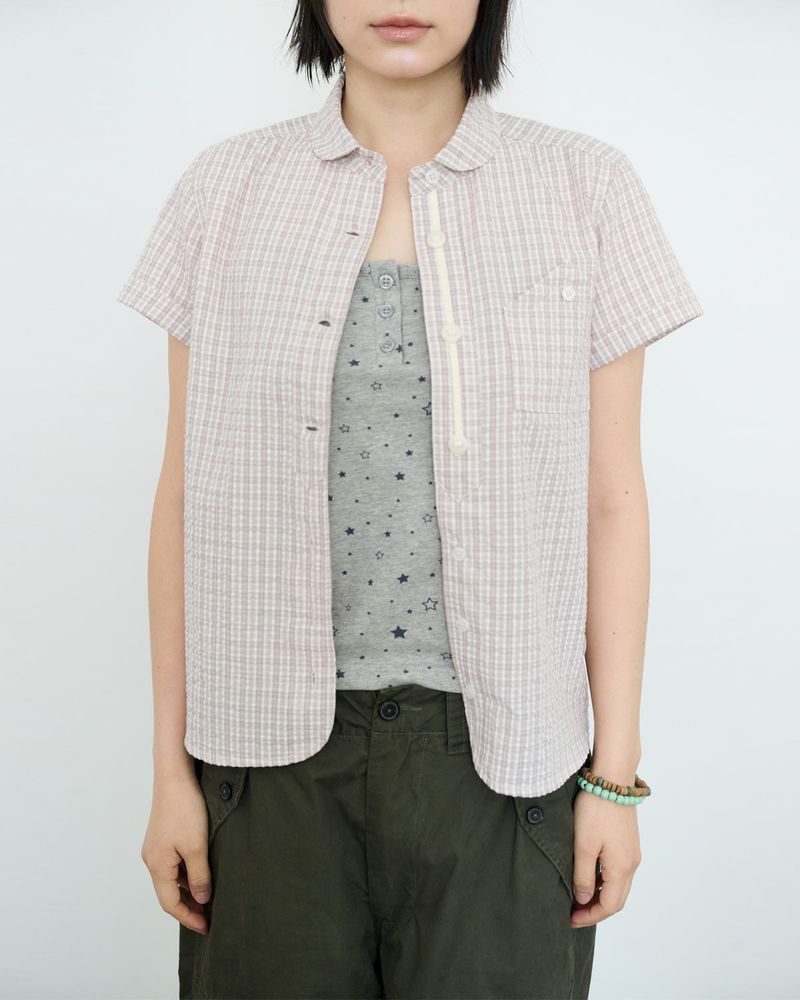 Round Collar Archive Check Shirt