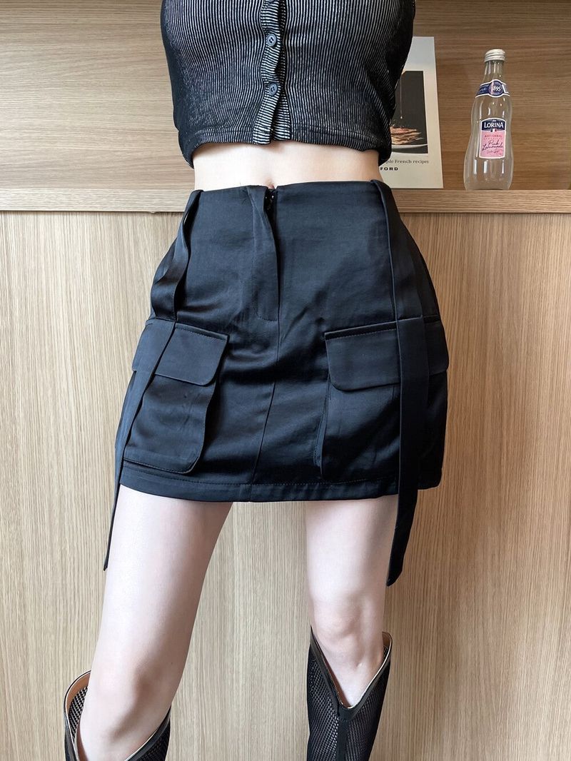 952. Satin cargo strap mini sk (3color)