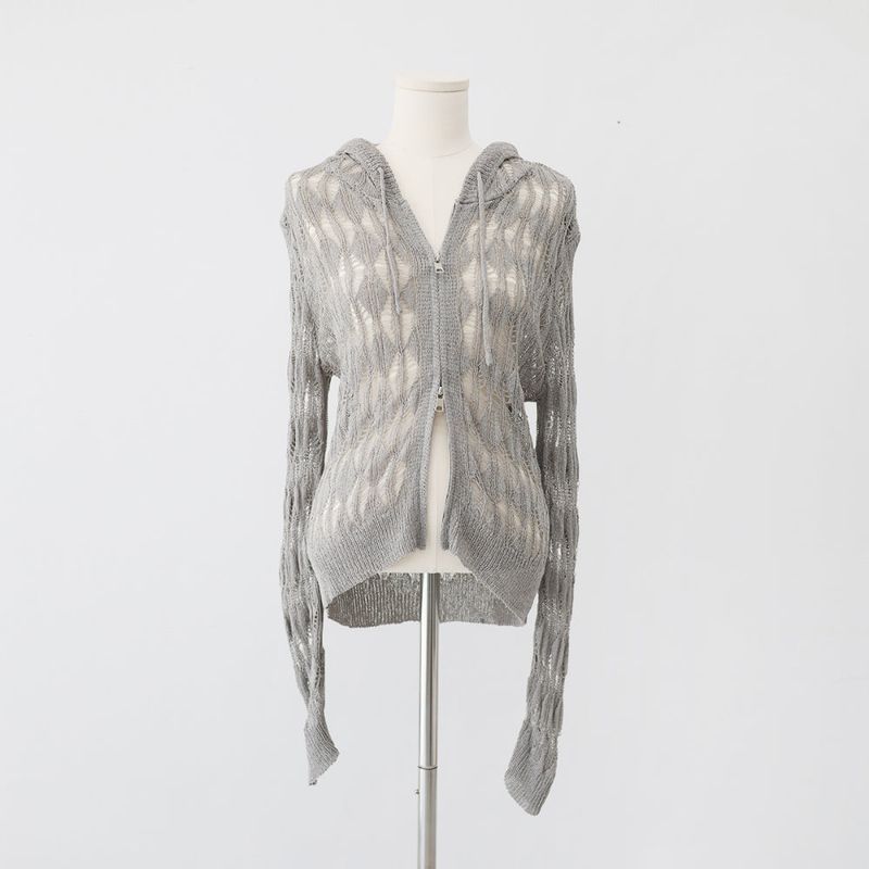 Lape Hooded Knit Zip-Up