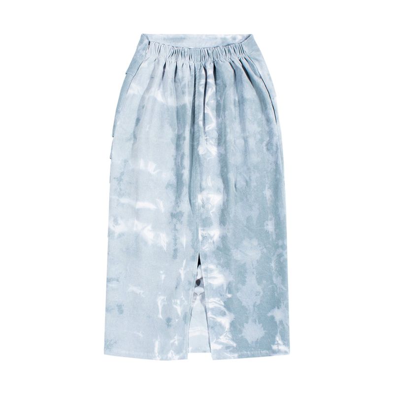 TIE-DYE DRAPING LONG SKIRT (White)