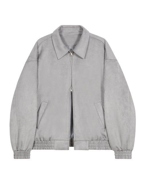 87-STAN009 [Vegan Suede] Standard Blouson Suede Jacket GRAY