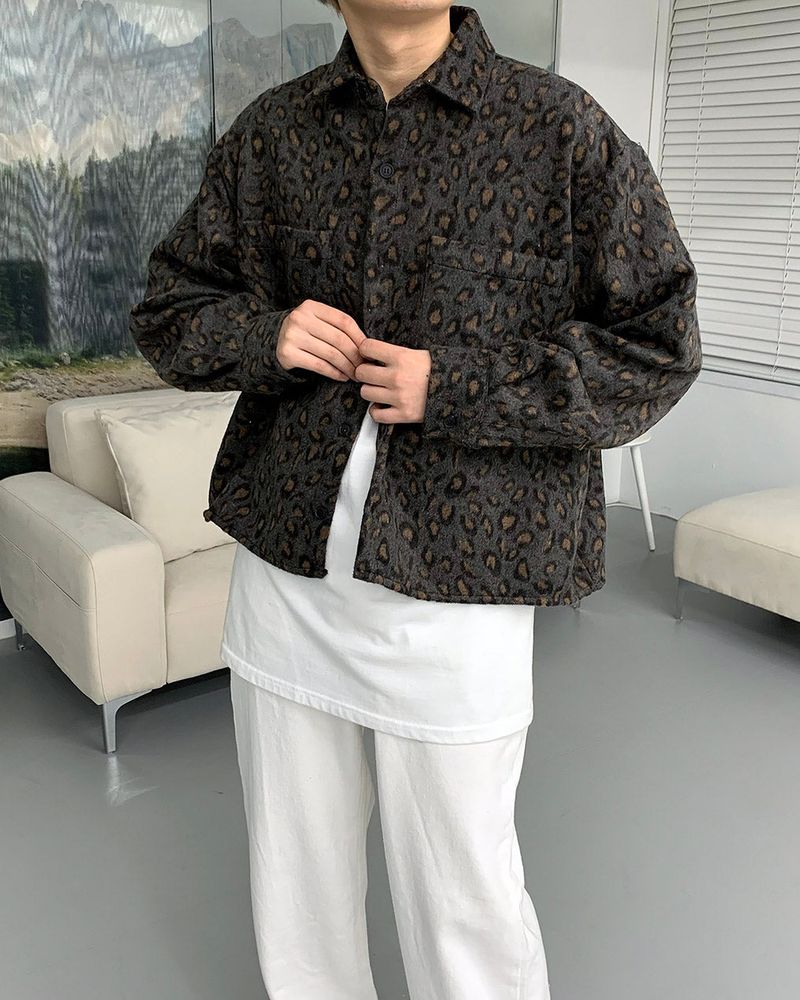 CR Wool Leopard Cropped Shirt (2 colors)