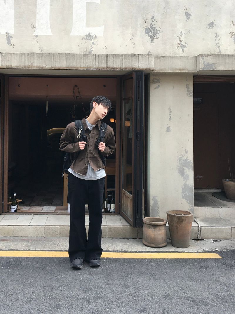 Bones black embo flare denim pants