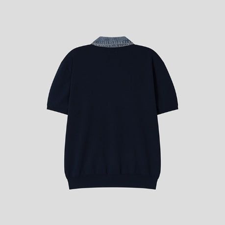 Vice Denim Collared Short Sleeve Knit