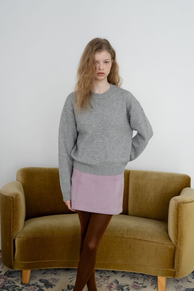 Basic crew knit_gray