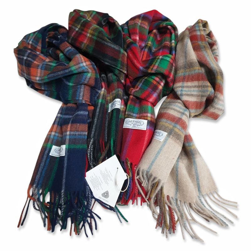 Christmas wool check muffler