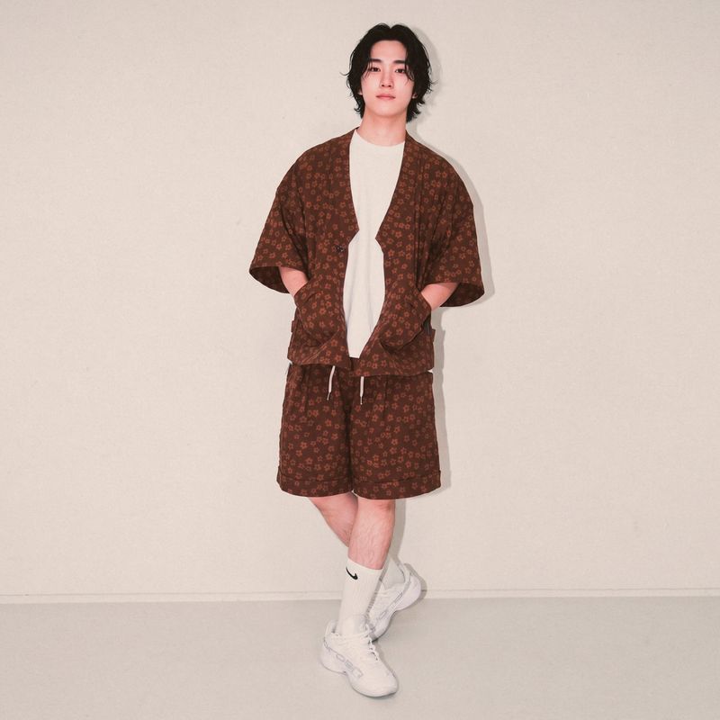 flower robe cardigan_brown