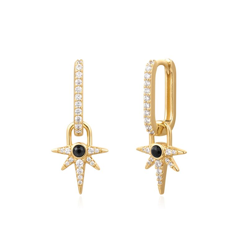 ANIA HAIE（アニア ハイエ）の「ゴールドブラックオニキススタードロップ925シルバーリングイヤリングE061-12G（アクセサリー）」