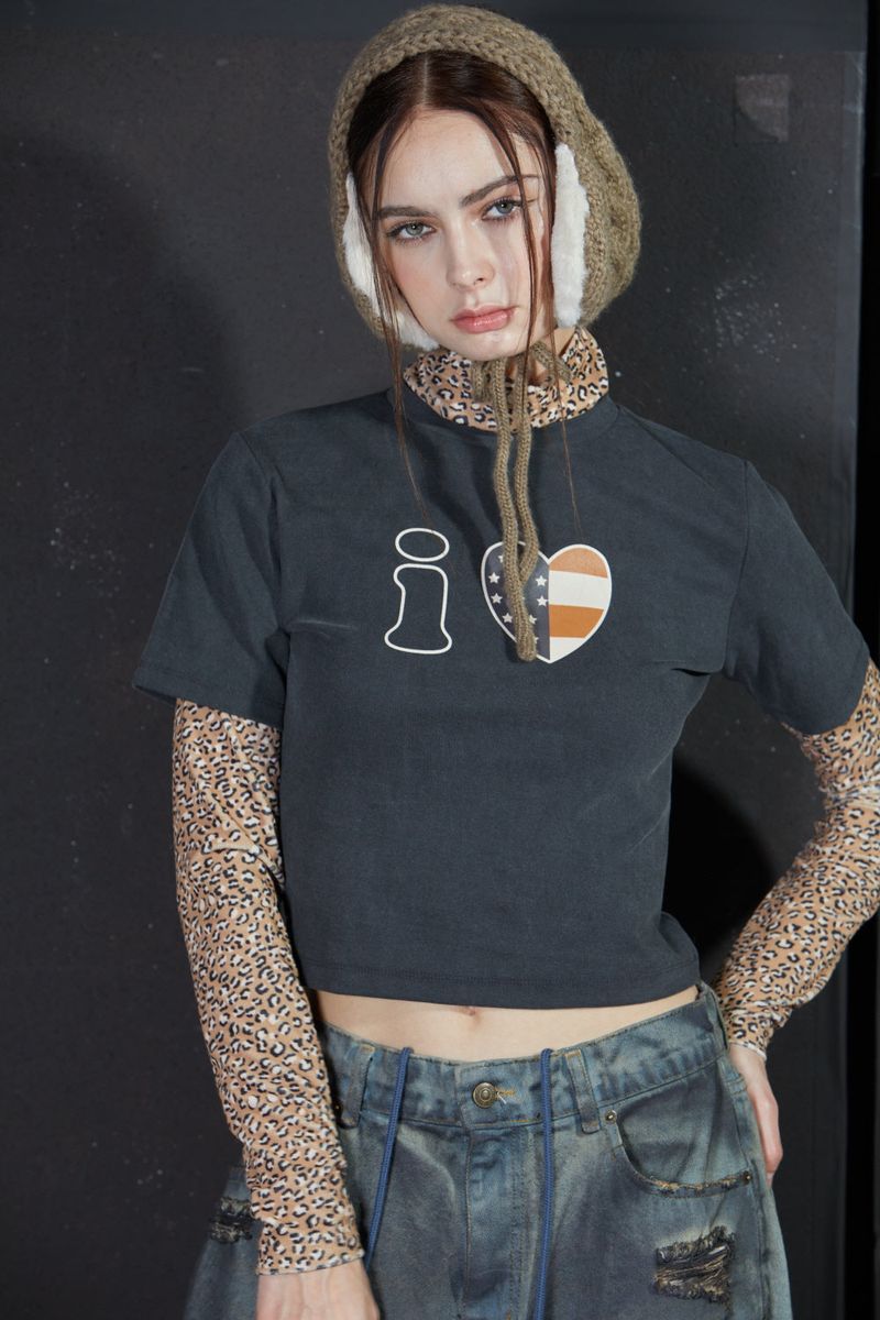 LEOPARD LAYERED T-SHIRT