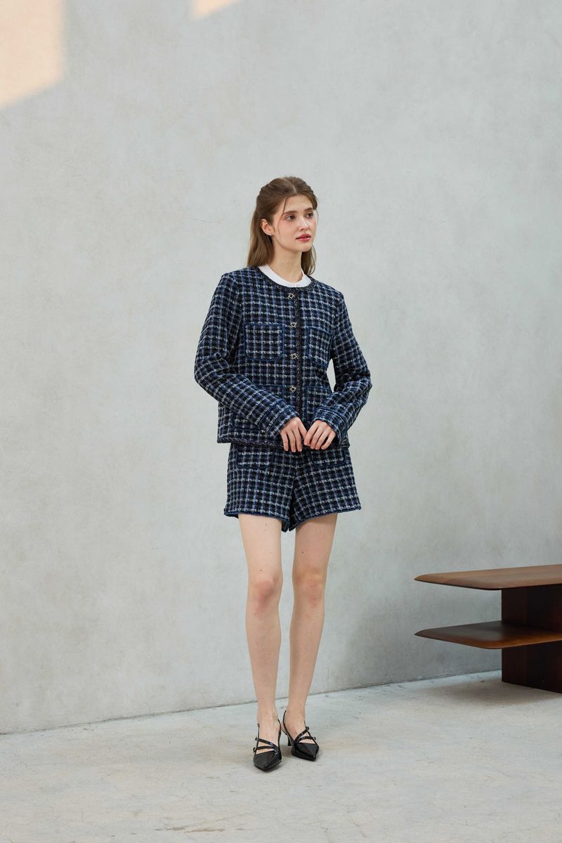 COMELY TWEED SHORTS PANTS / BLACK