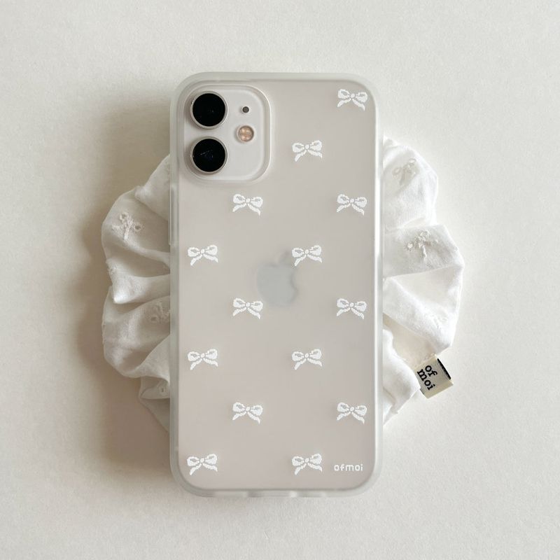 romantic ribbon translucent jelly phone case