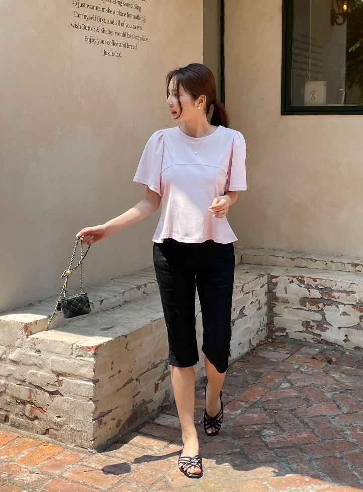 Roden Slit Span Capri Denim Pants