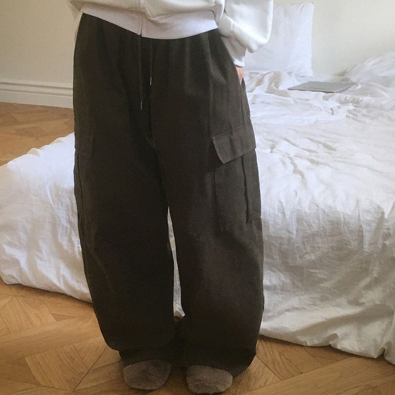 Cane Thick Cotton Cargo Pants