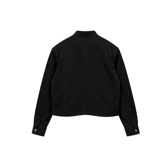 Marron stand-collar cropped jacket