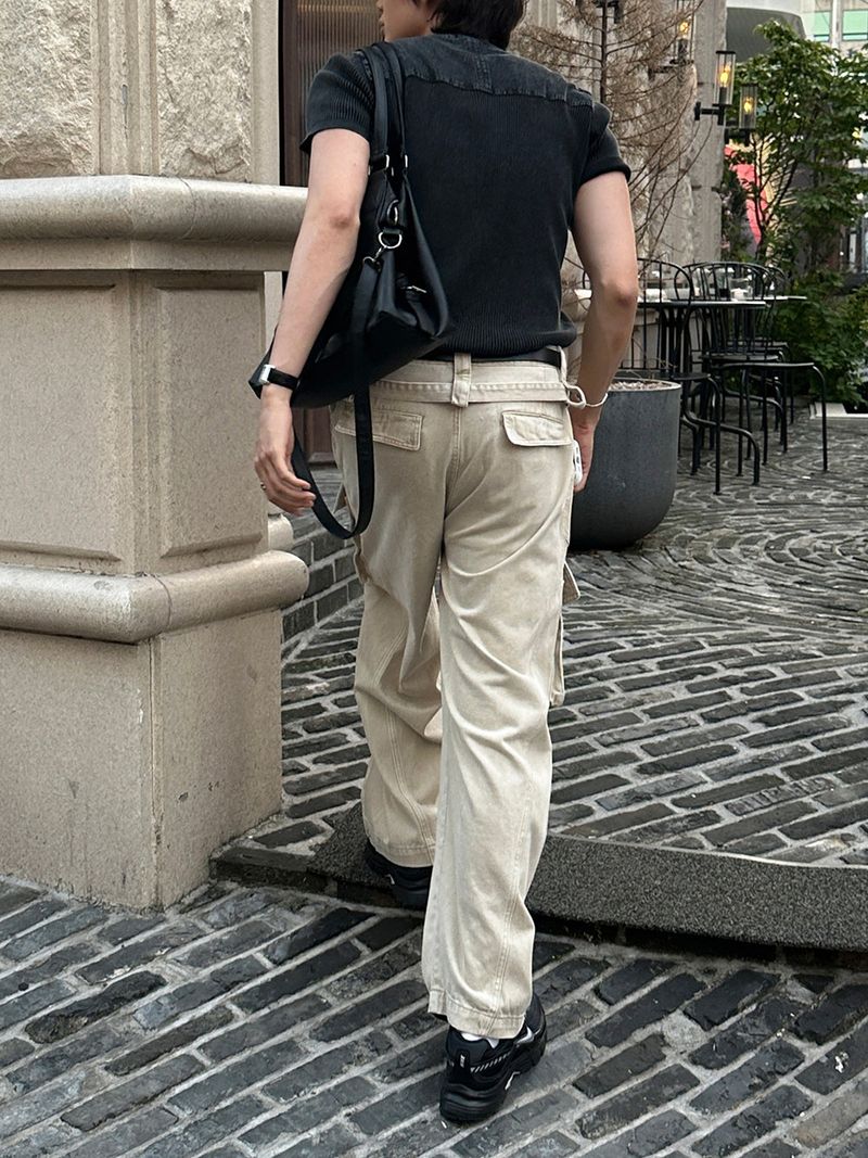 LMN Maison Belted Pintuck Cargo Pants (3 colors)