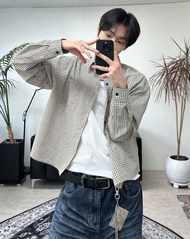 SATIIIZ（サティーズ）の「Tinead Crop Check Shirt（Tops）」