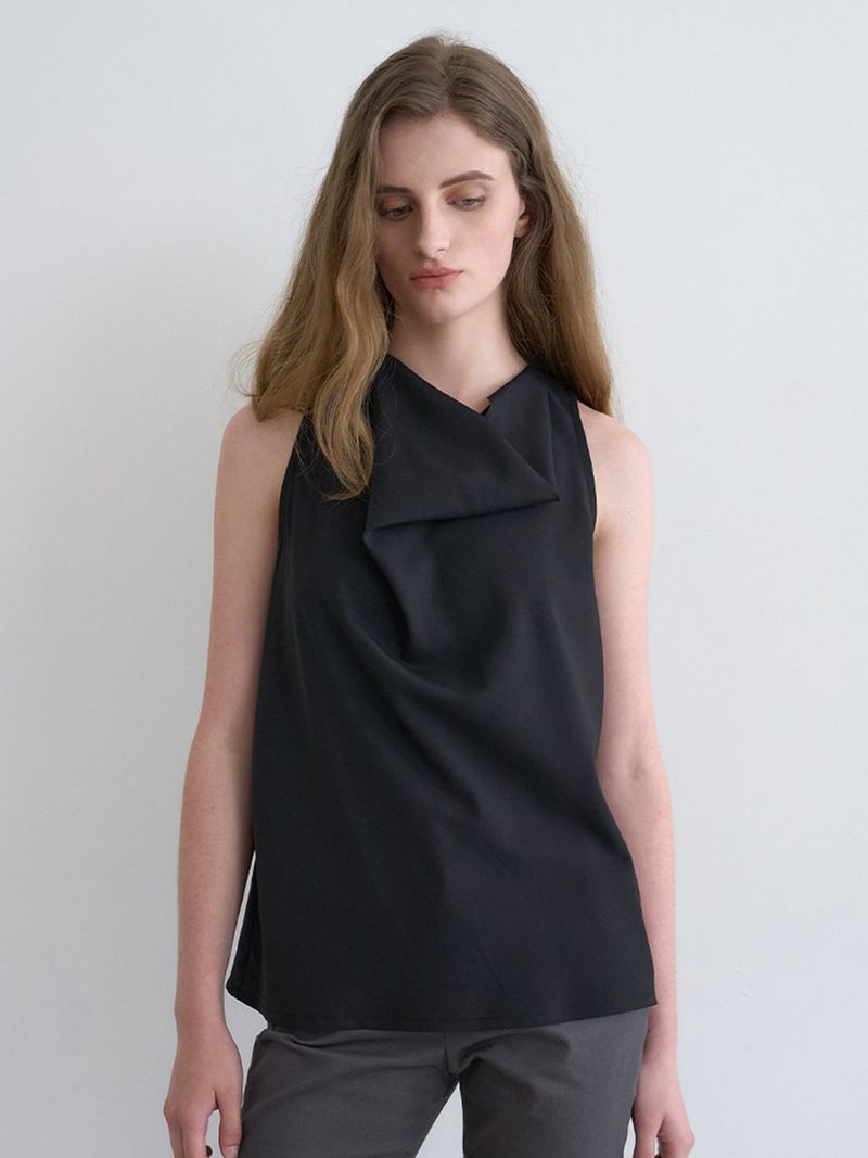 Not your rose（ノットユアローズ）の「Celine cowl blouse (Black)（Tops）」